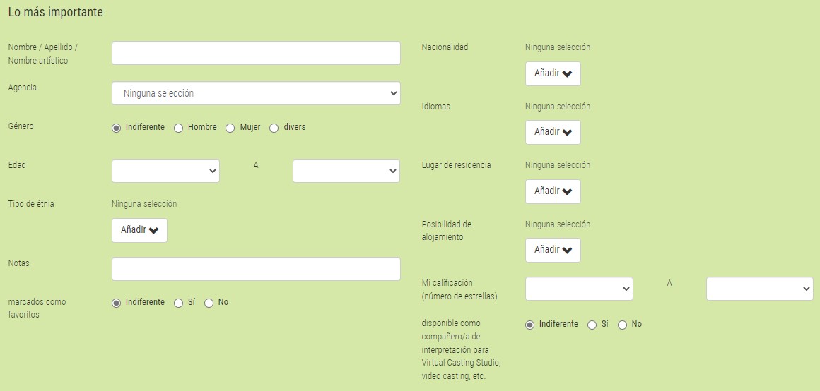 Búsqueda de actores