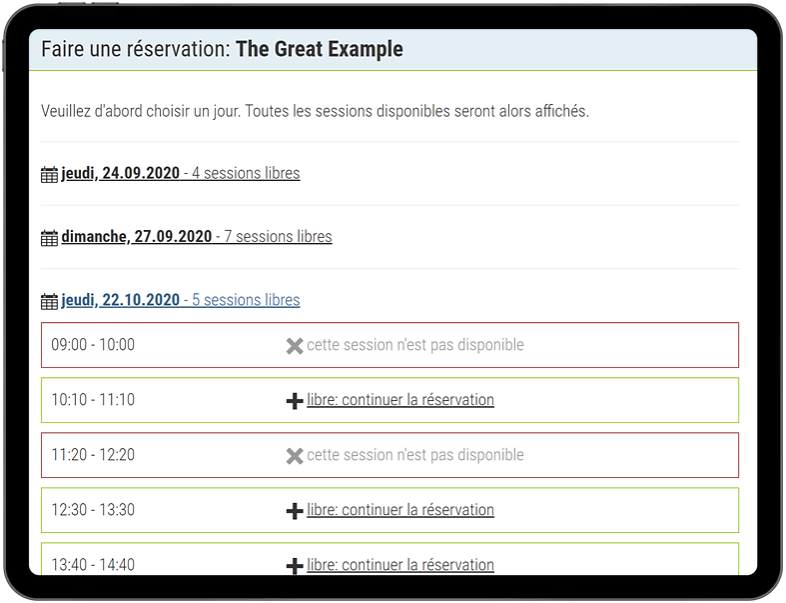 Time Planner Booking